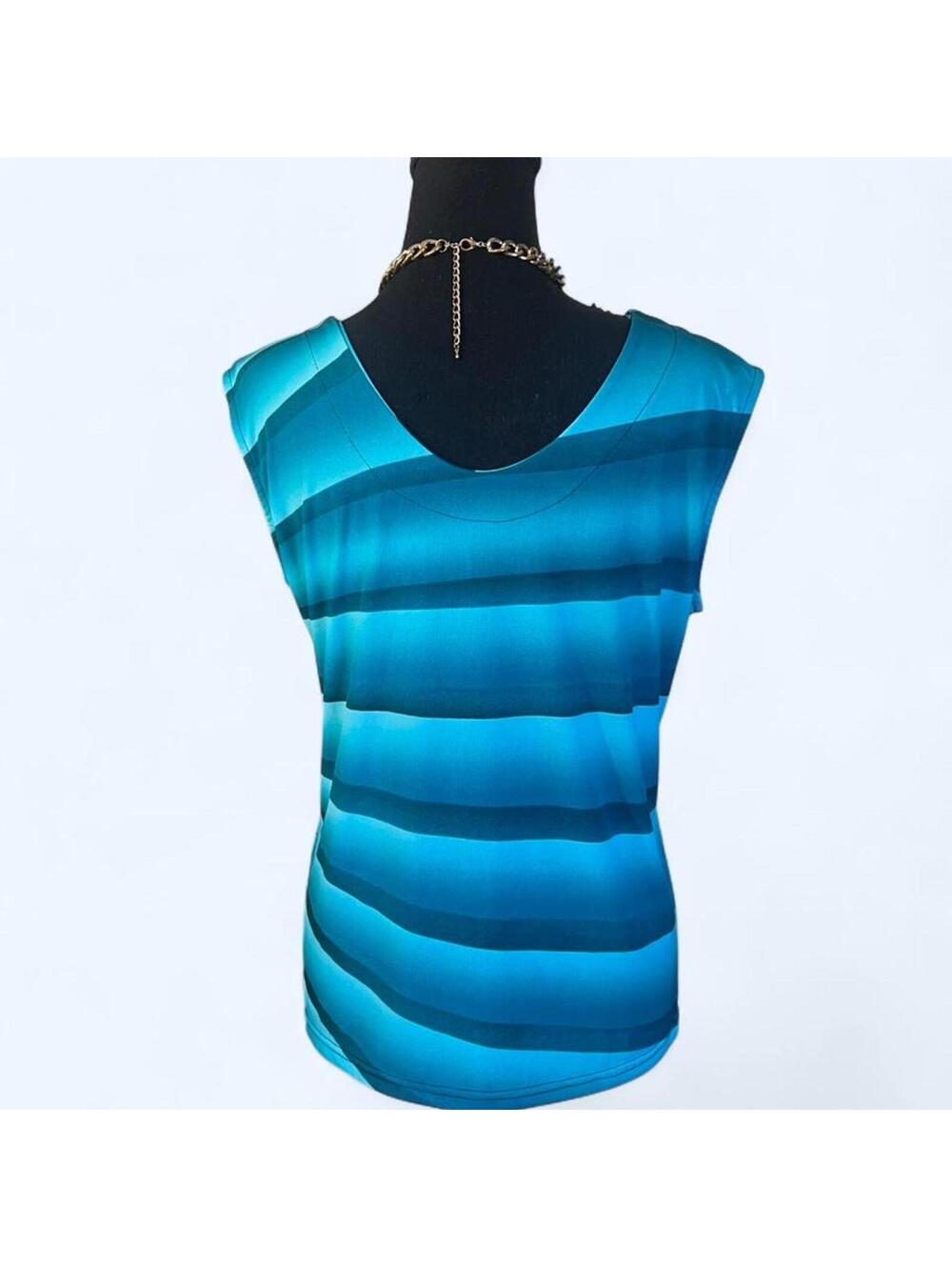 Vintage Y2K MCBling Glam Rhinestone Geometric Going Out Top size large 💙 - Picture 4 of 6